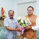 मुख्यमंत्री श्री पुष्कर सिंह धामी से मुख्यमंत्री आवास में राजस्थान विधानसभा अध्यक्ष श्री वासुदेव देवनानी ने शिष्टाचार भेंट की